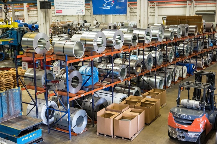 industrial warehouse steel coils supplies
