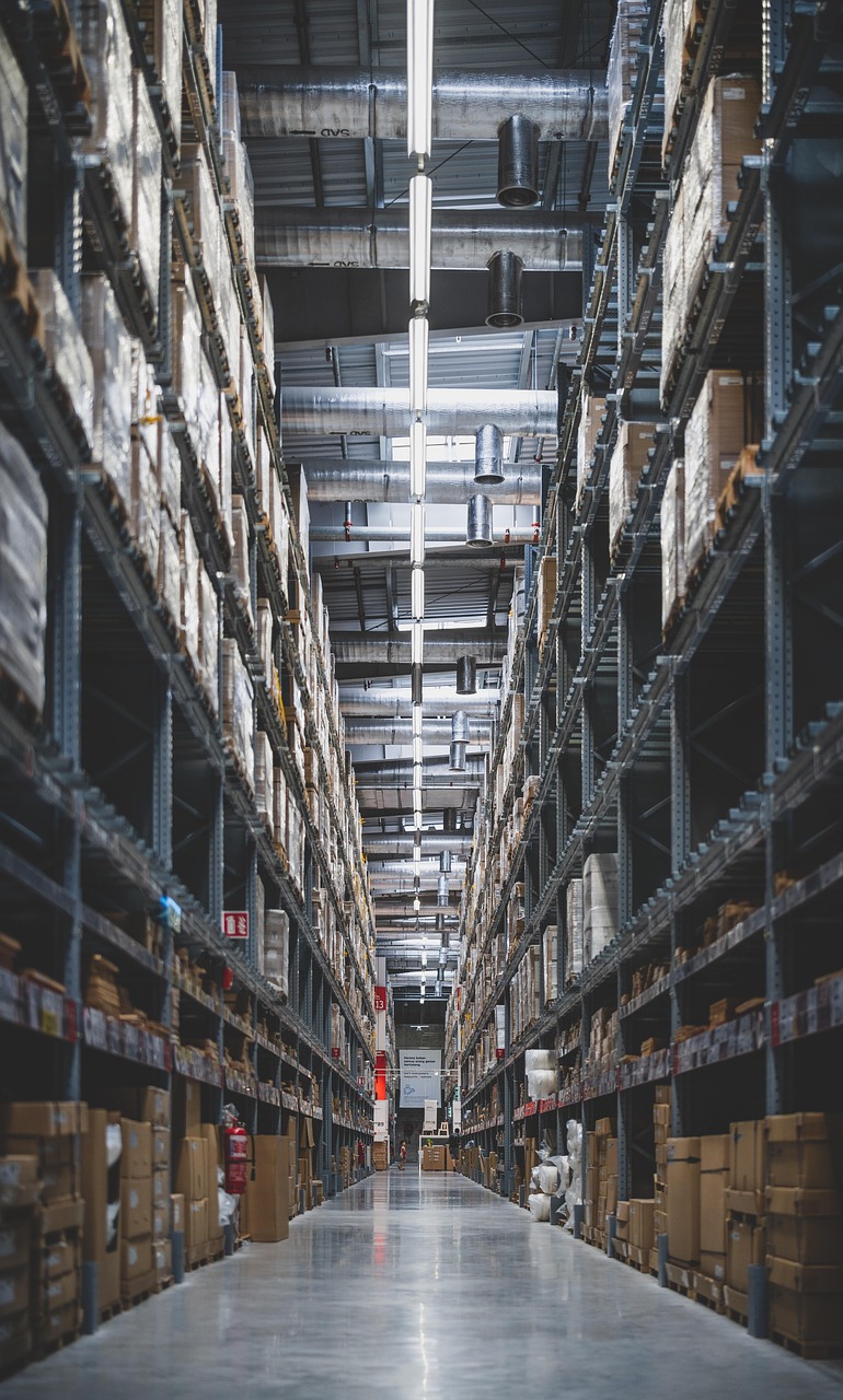 warehouse shelves industrial supplies